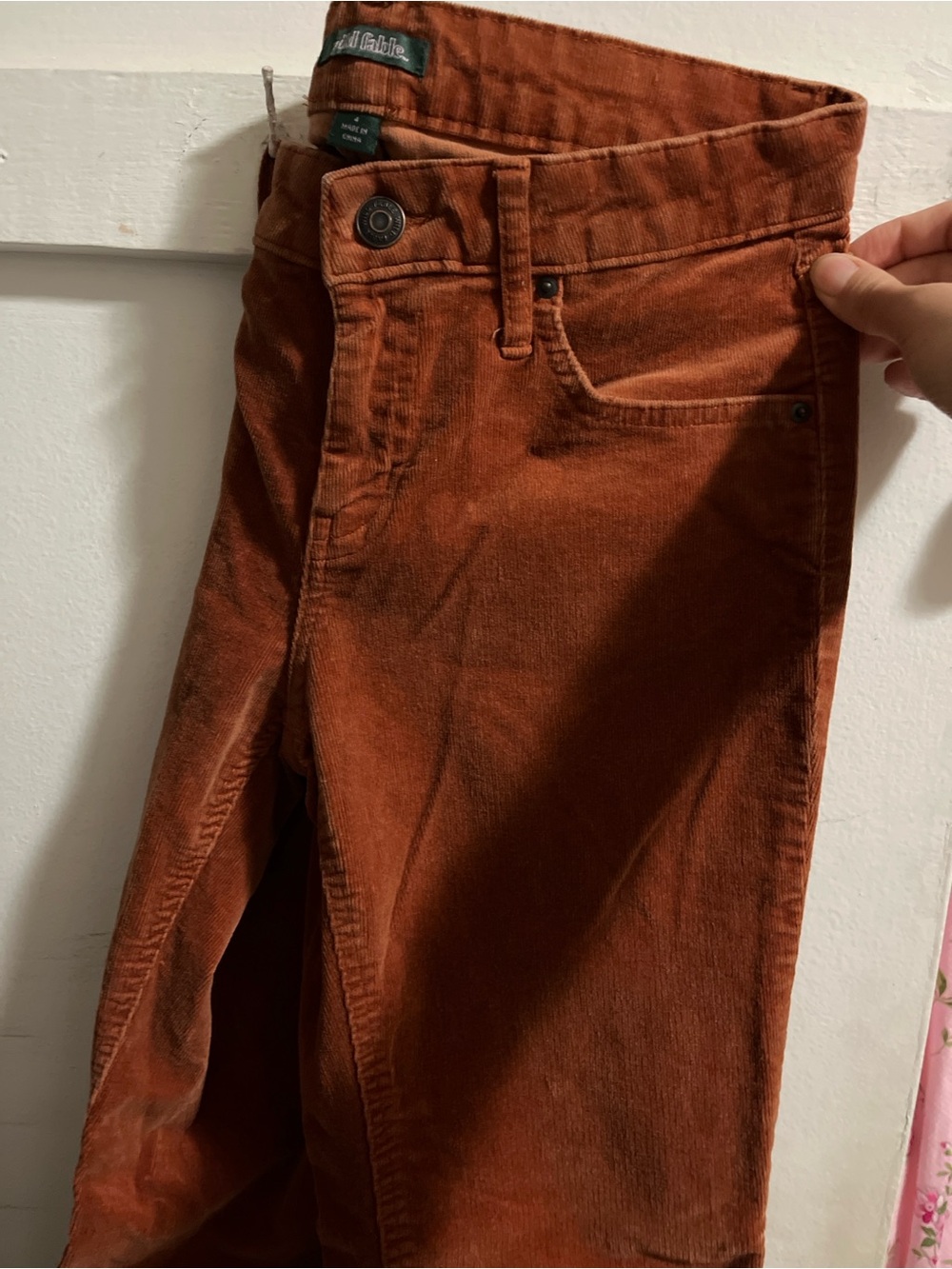 Orange corduroy flare pants -size 4